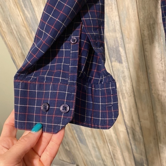 T.Harris London blue and red checkered long sleeve button up | Size large - Picture 7 of 12